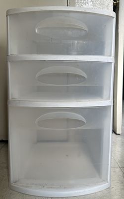 White 3 Drawer Plastic Storage
