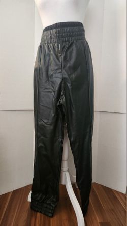 Express Pants Size Large Black Faux Leather Women's Joggers 