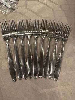 Vintage Gorham Stegor Stainless Dinner Forks - Waikiki Pattern - Set of 9