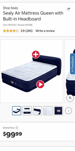 Sealy Queen Air Mattress with Built-in Headboard
