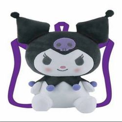 Sanrio Characters Kuromi Sitting Pose 14" Plush Backpack