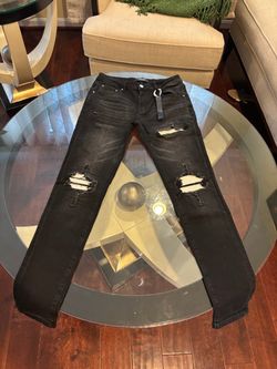 Amiri Black Distressed Skinny Jeans