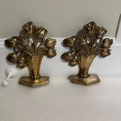 Vintage Brass Bookends 9.5”H