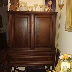 Vintage Dark Wood Storage Cabinet