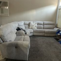 6 Seater L Shaped Couch -3 Recliners Within Charging Ports 