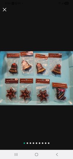 Set Of 8 Vintage Chocolate Gingerbread Cookie Ornaments  