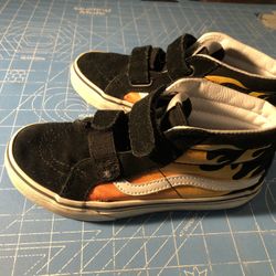 Vans Classic Old School Flames High Tops Shoes Boys/Kids Size 3 Suede 721356