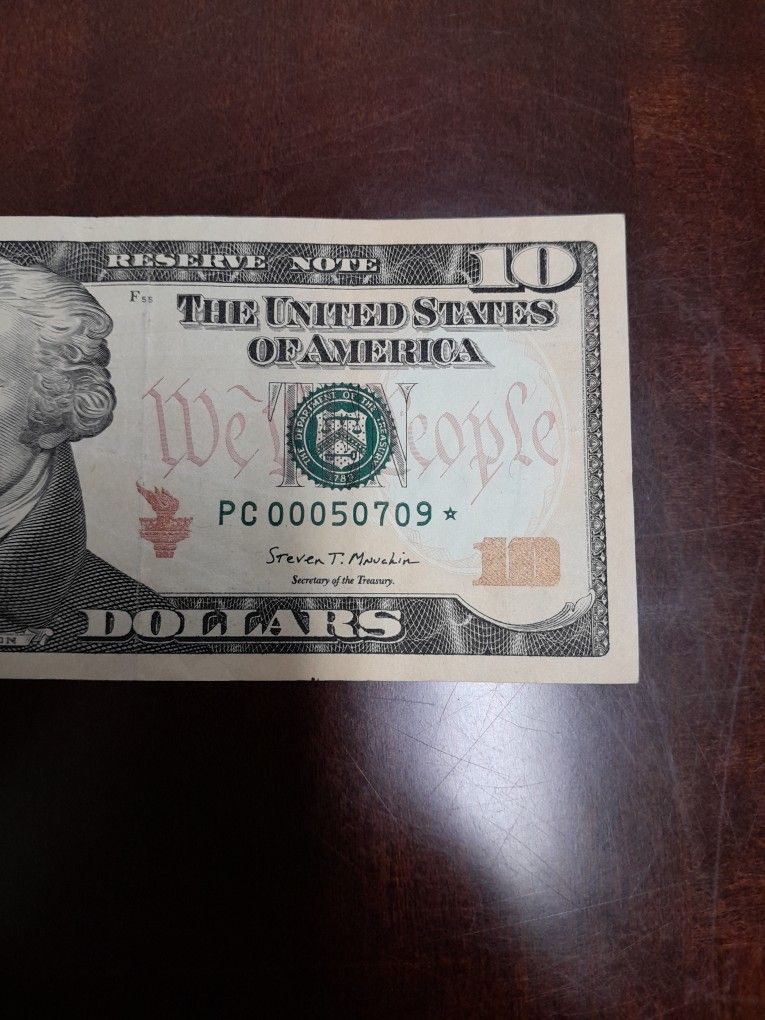 Ten Dollars usa Bill 2017A Star Note