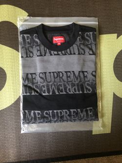 Supreme Text Stripe Jacquard S/S Top