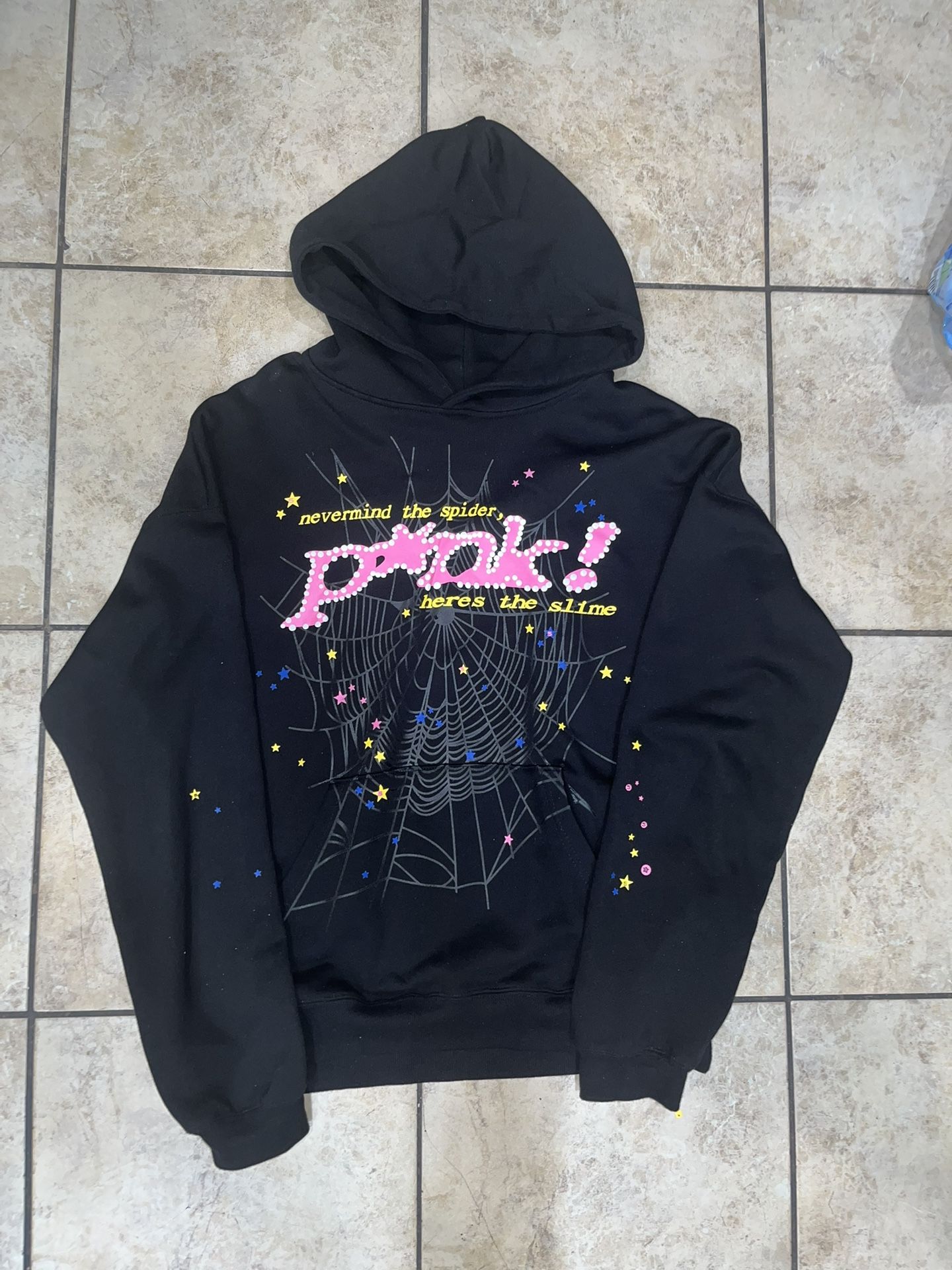 Black  Sp5der Hoodie P*nk V1 