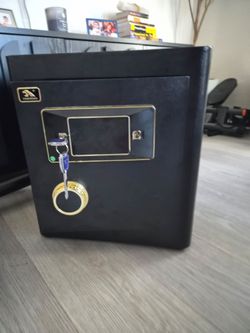Black Digital Security Safe with Key Lock