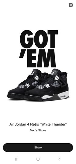 Air Jordan 4 Retro White Thunder Size 14 Mens