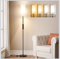 64" Modern Floor Lamp with Remote Control, 9W Bulb Included