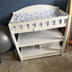 White Changing Table And Shelf