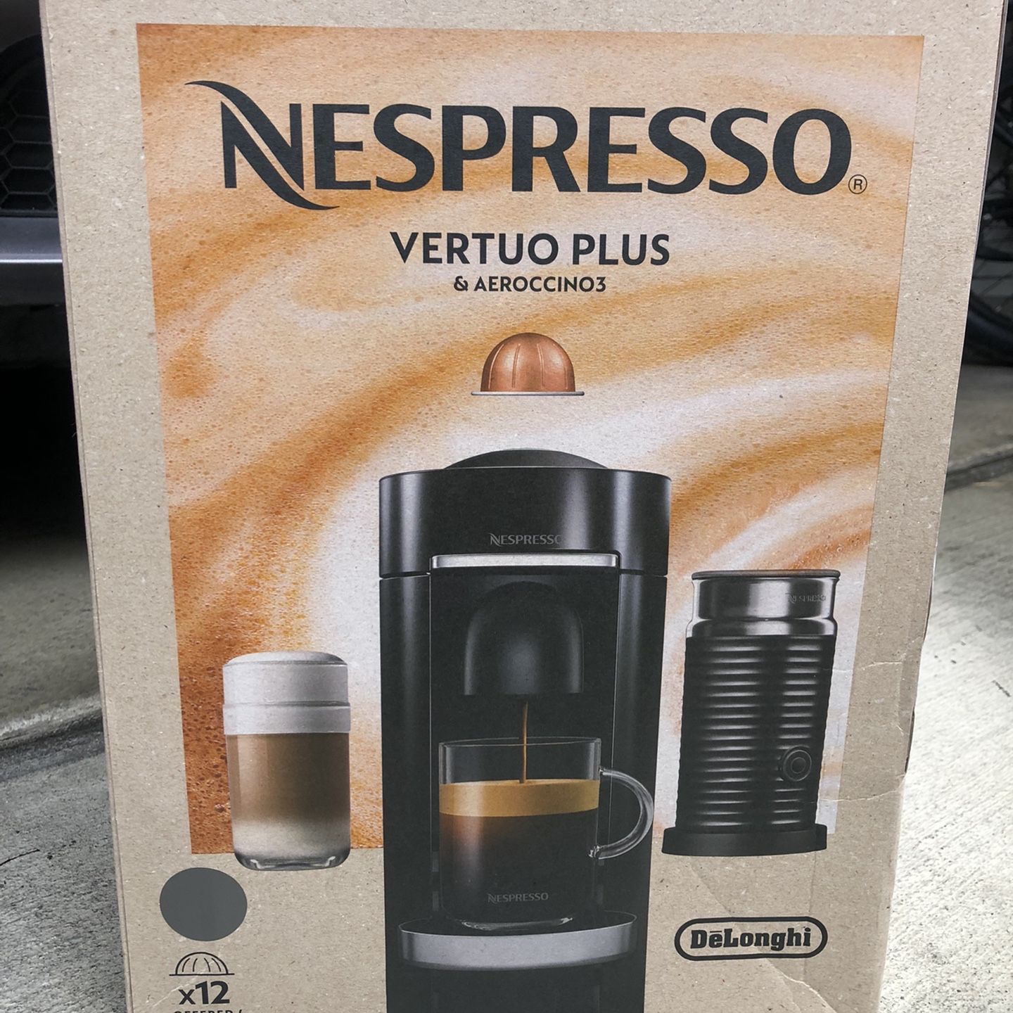 Nespresso By Delonghi Vertuoplus Milk Capsule Coffee Machine Titan