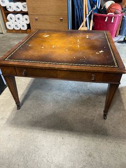 Vintage Heritage Mahogany Leather-Top Coffee Table
