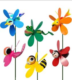 6-Piece Animal Garden Wind Spinner Set