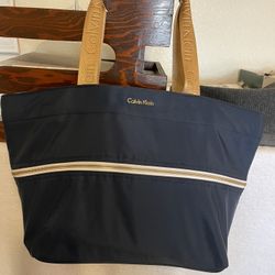 Calvin Klein Navy Blue Two Size Canvas Purse