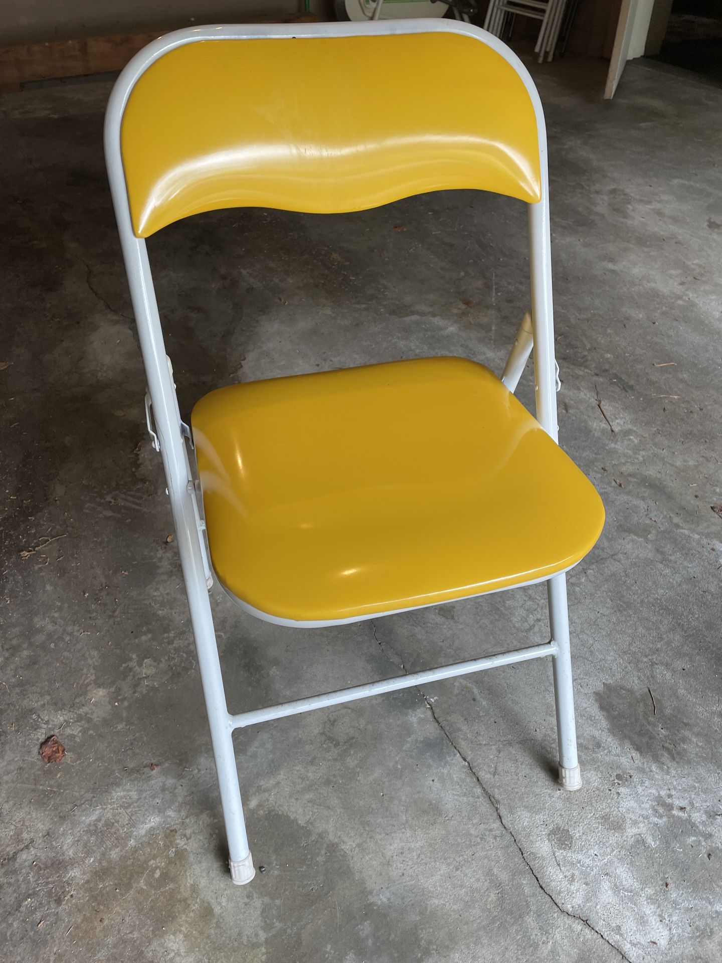  Vintage Yellow Vinyl Folding Chairs