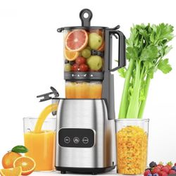 Cold Press Juicer, Advanced Touch Controls Juicer Machines with 5.4" Wide Feed Chute, Quiet Motor High Juice Yield Slow Masticating Juicer for Whole F