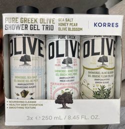 Korres Pure Greek Olive Shower Gel Trio - Brand New / Gift Box (3-Pack)