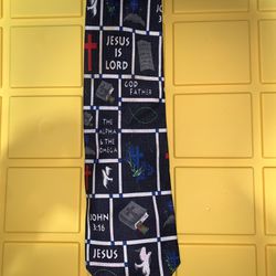 Tie; JESUS IS LORD, JOHN 3:16, THE ALPHA & THE OMEGA, GOD FATHER