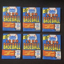 1990 Fleer Baseball Wax Packs (Lot of 6)
