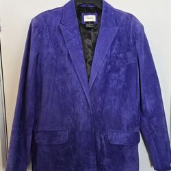 Vtg. Neiman Marcus Women's XL Purple 100% Leather Blazer/Jacket  Rare FINE
