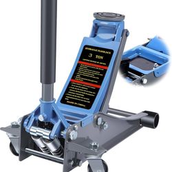 G197-3T Heavy-Duty Floor Jack with Magnetic Tray,Featuring Dual-Piston Rapid-Rise Pump,Floor Jack with Load Capacity up to 6600 lbs,Lifting Range from