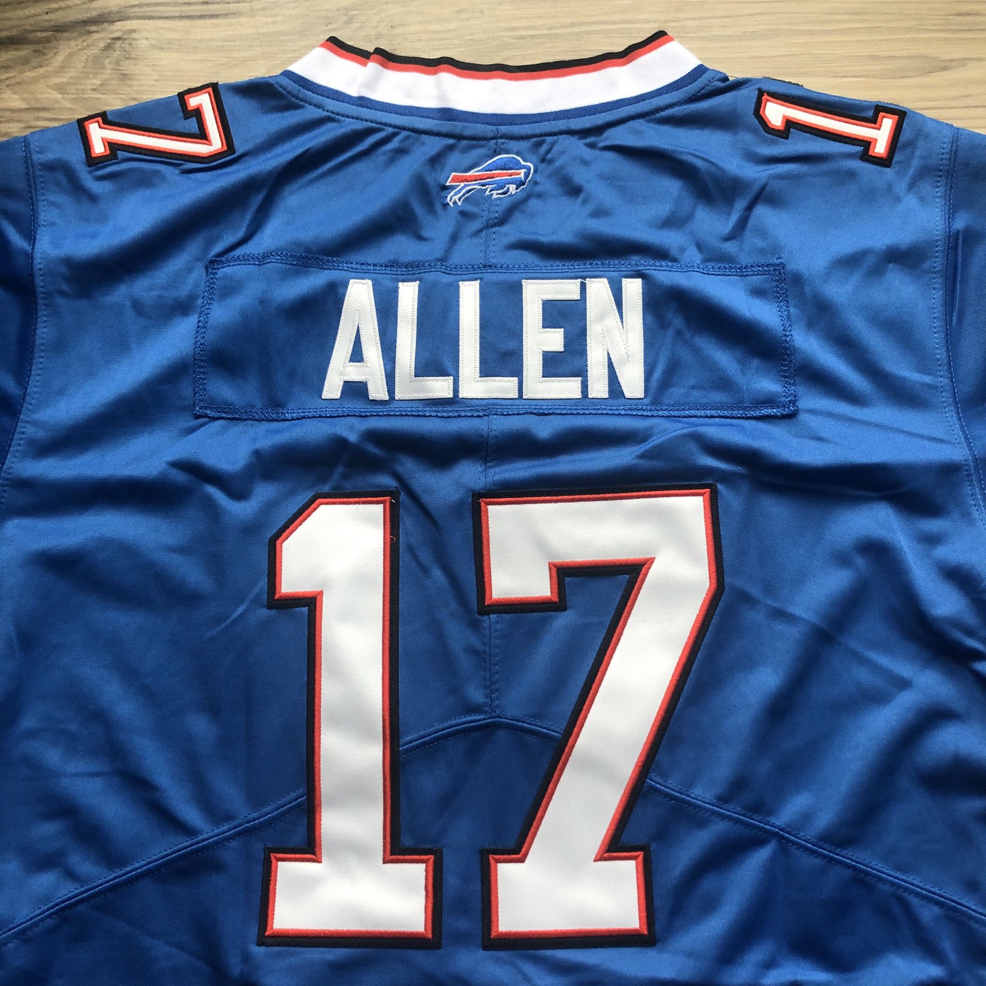 BRAND NEW!🔥 Josh Allen #17 Buffalo Bills Nike ROYAL BLUE Jersey + NFL 💯 Logo + Size Large + WE ONLY SHIP! 📦💨