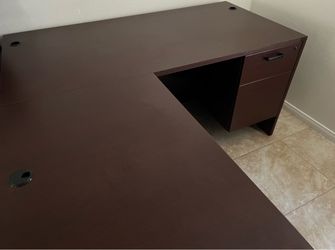 L-Shaped Office Desk with Storage, 2 pieces