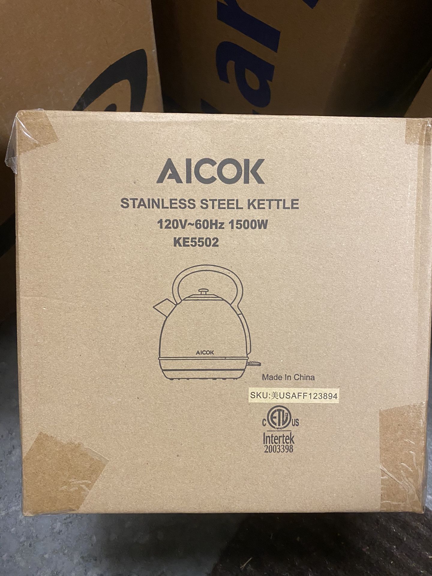 Tea Kettle, Electric Kettle, Aicok Fast Heating Stainless Steel Electric Tea Kettles Cordless with Auto Shut-Off and LED Light Indicator, 1500W Fast B