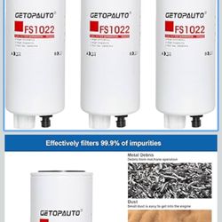 FS1022 Fuel Water Separator Filter Replaces 33422 LFF1022 P559583(Set of 3)