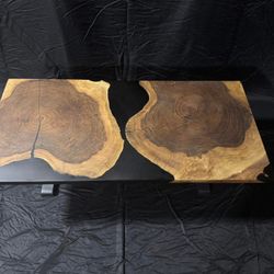 Handmade Wood And Resin Coffee Table With Surface Care Kit