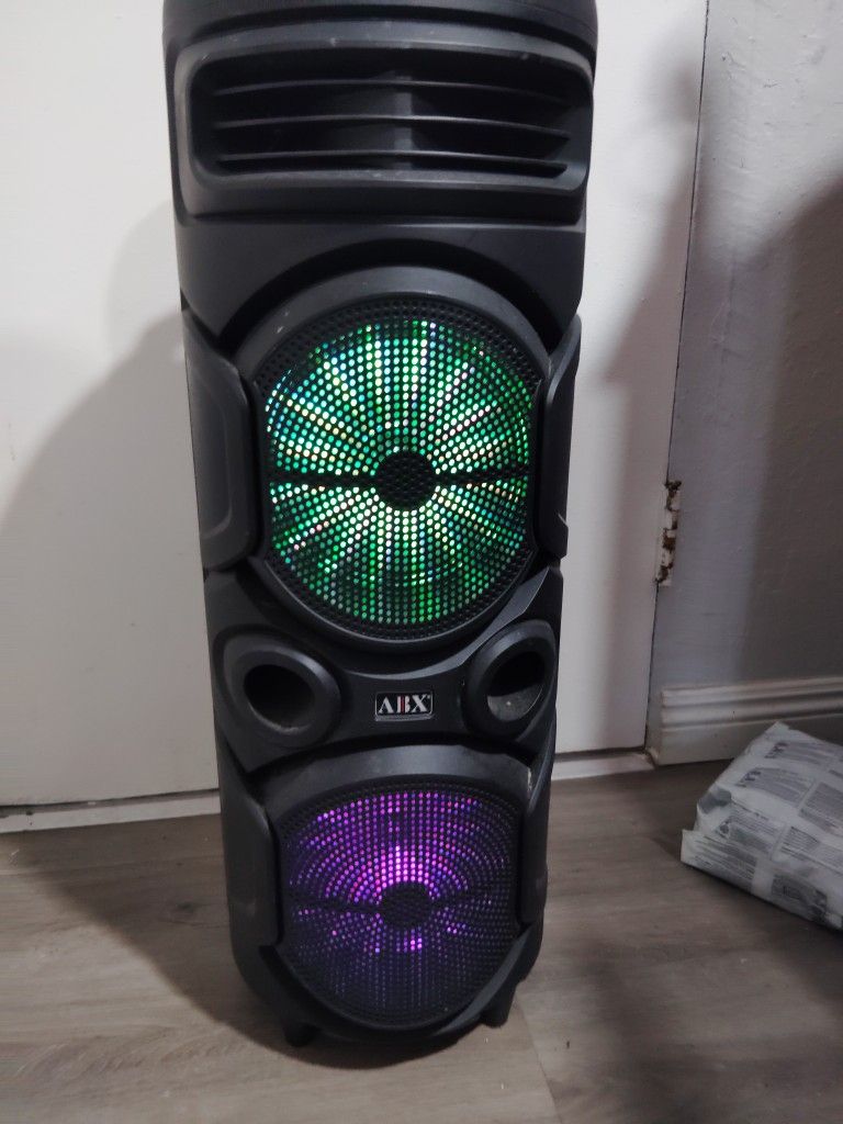 Dual 8" Party Speaker Bluetooth W/Remote Works Perfect