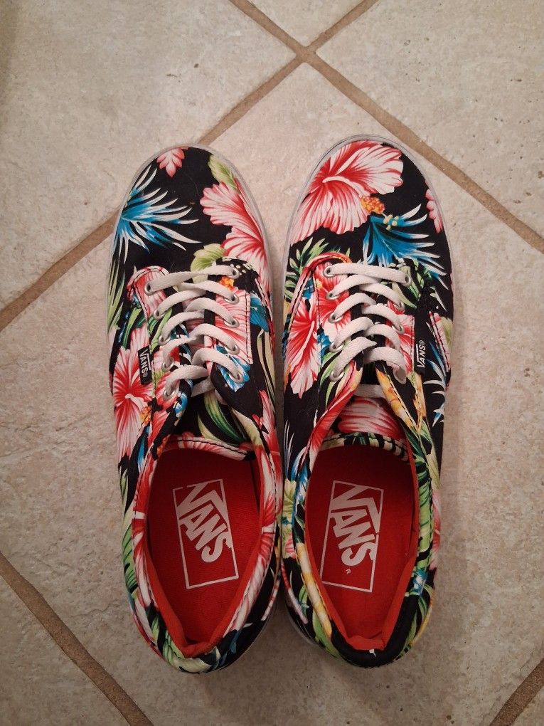 Women's Size 8- Floral Print Vans