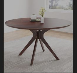 Soohow 47.2" Solid Wood Round Dining Kitchen Table for 4-6
People with Intersecting Pedestal Base