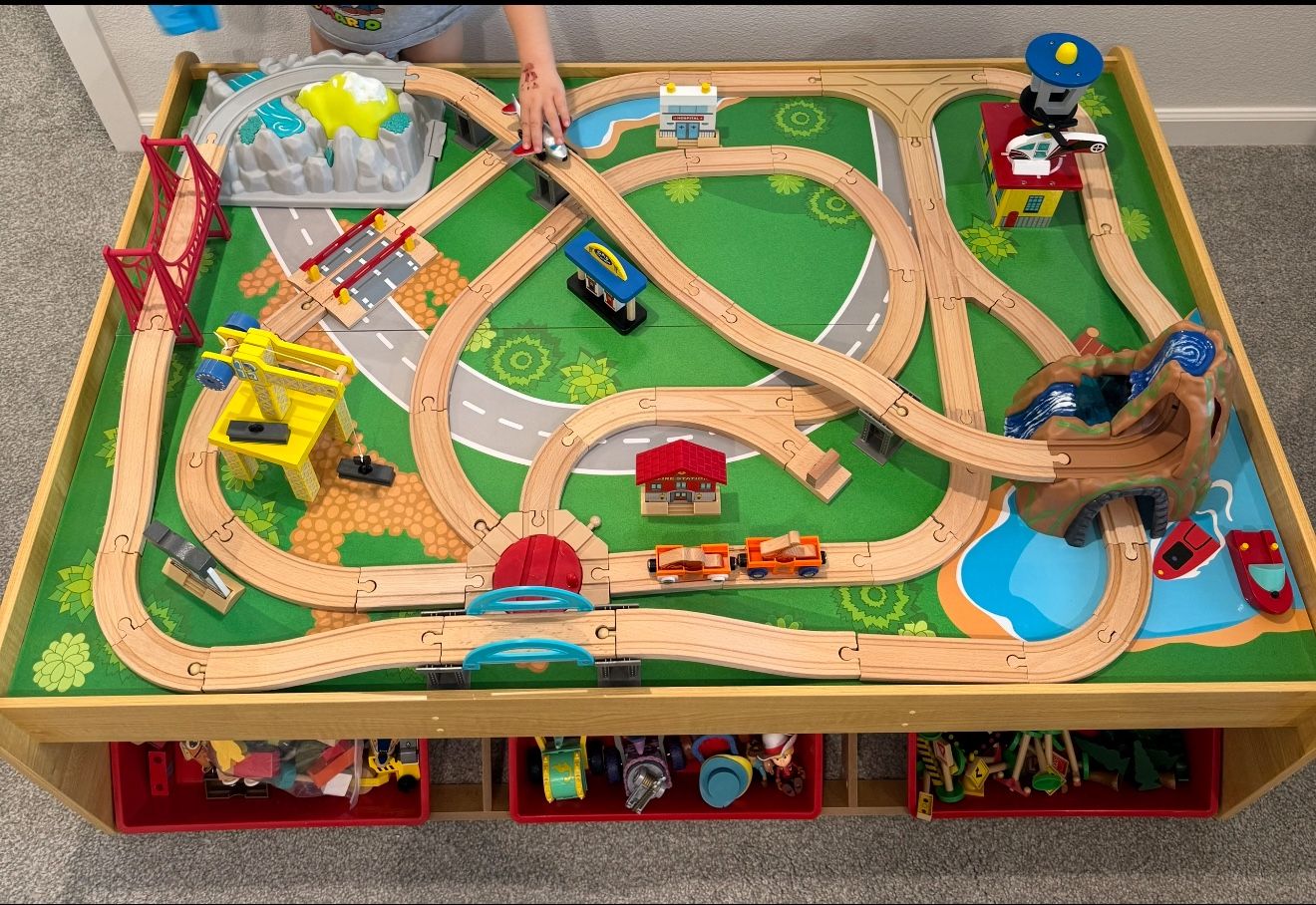 Kids Wooden Train Set