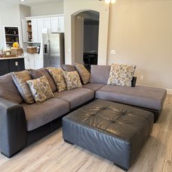 Sectional sofa And ottoman 
