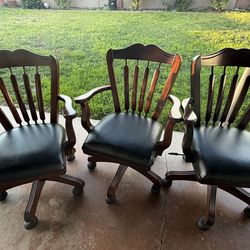 Rolling wood chairs