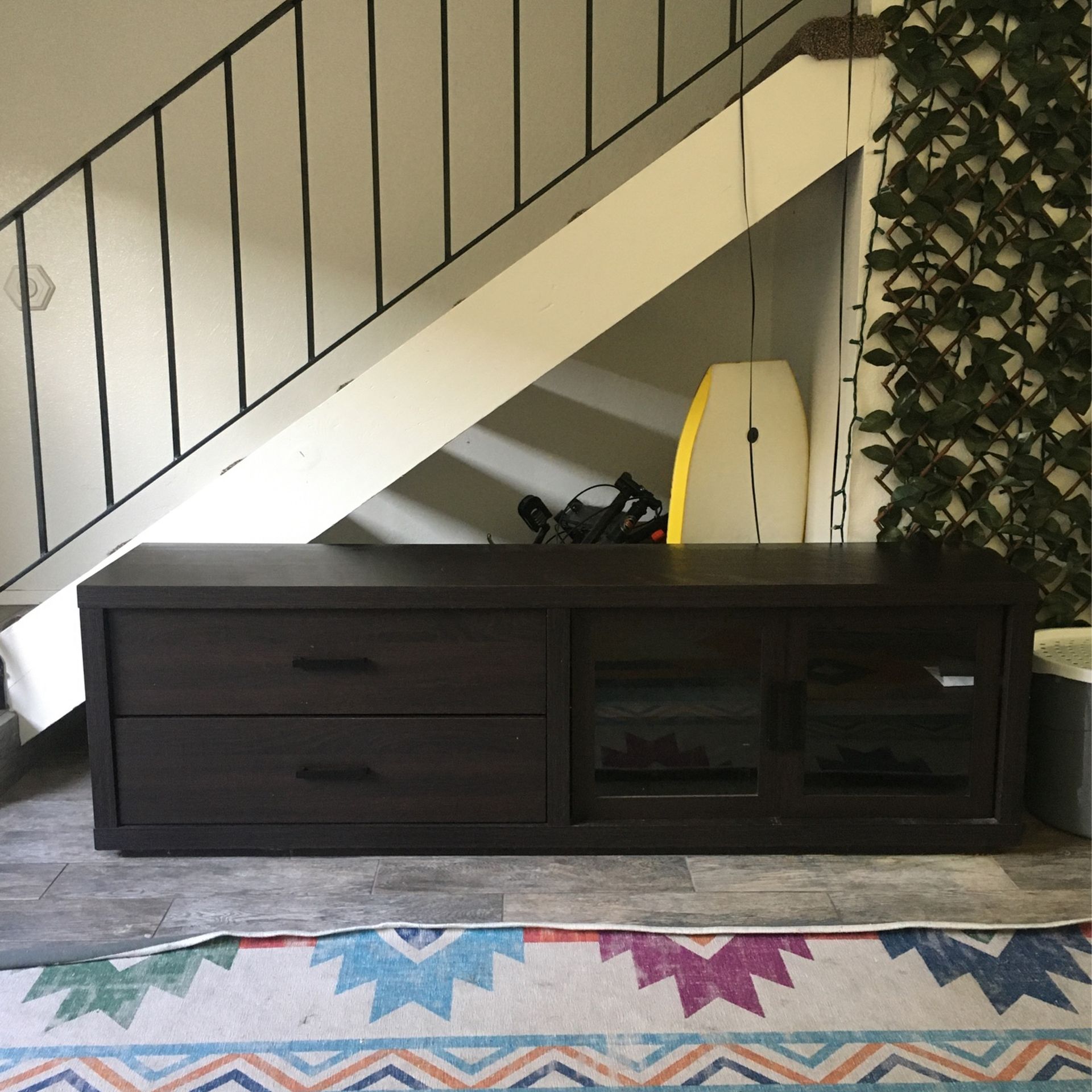  Large Dark Brown Ikea Entertainment Center 