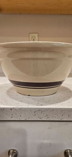 Vintage McCoy Ceramic Mixing Bowl with Stripe Detail