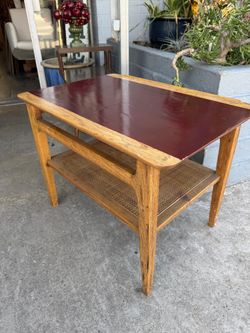 Solid with  Cane Mid Century  table