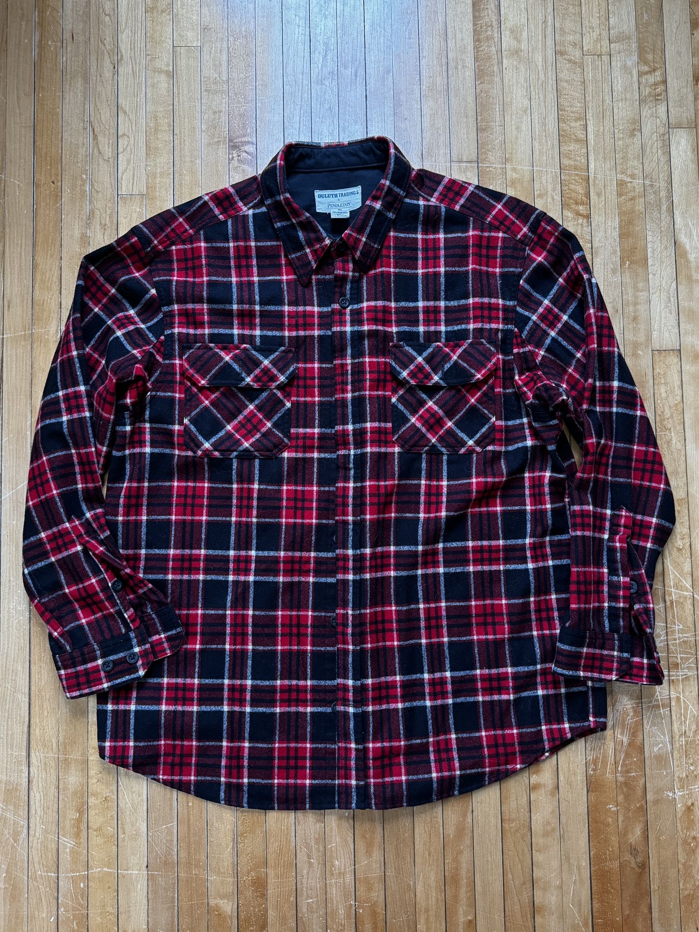 VTG Pendleton x Duluth Trading Co. Virgin Wool Plaid Flannel Shirt Men’s Sz. XL