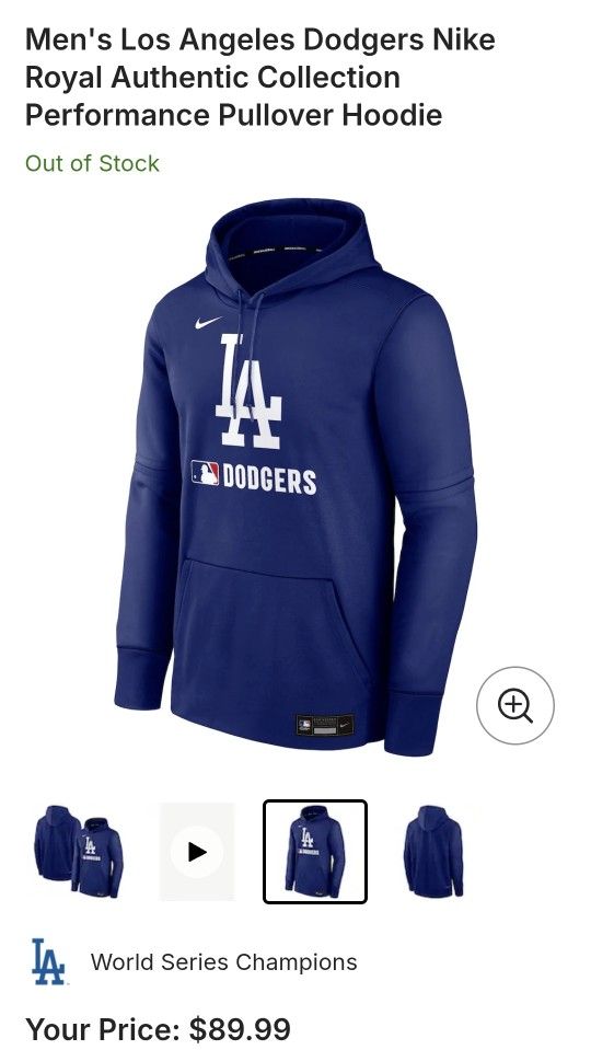 Mens NIKE Dodgers Hoodie XL