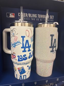 Dodgers Cheer/bling Tumbler Set