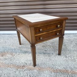 vintage mahogany Marble Top End Table