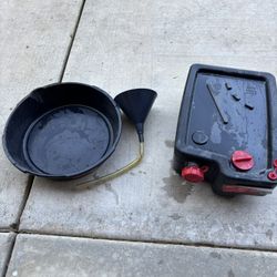 10 Qt Drain Container/7 Quart Drain Pan/ Funnel