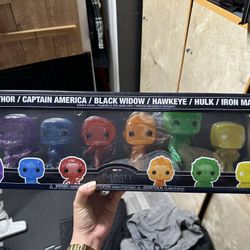 6 Pack Funko Pop Avengers Thor, Captain America, Black Widow, Hawkeye, Hulk, Iron Man Art Series Special Edition