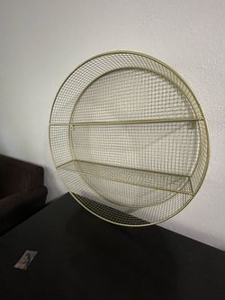 Modern Wall-Mounted Metal Grid Shelf